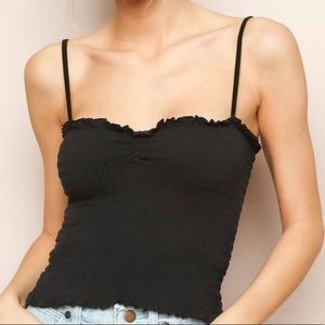 Brandy Melville Black ruched tank